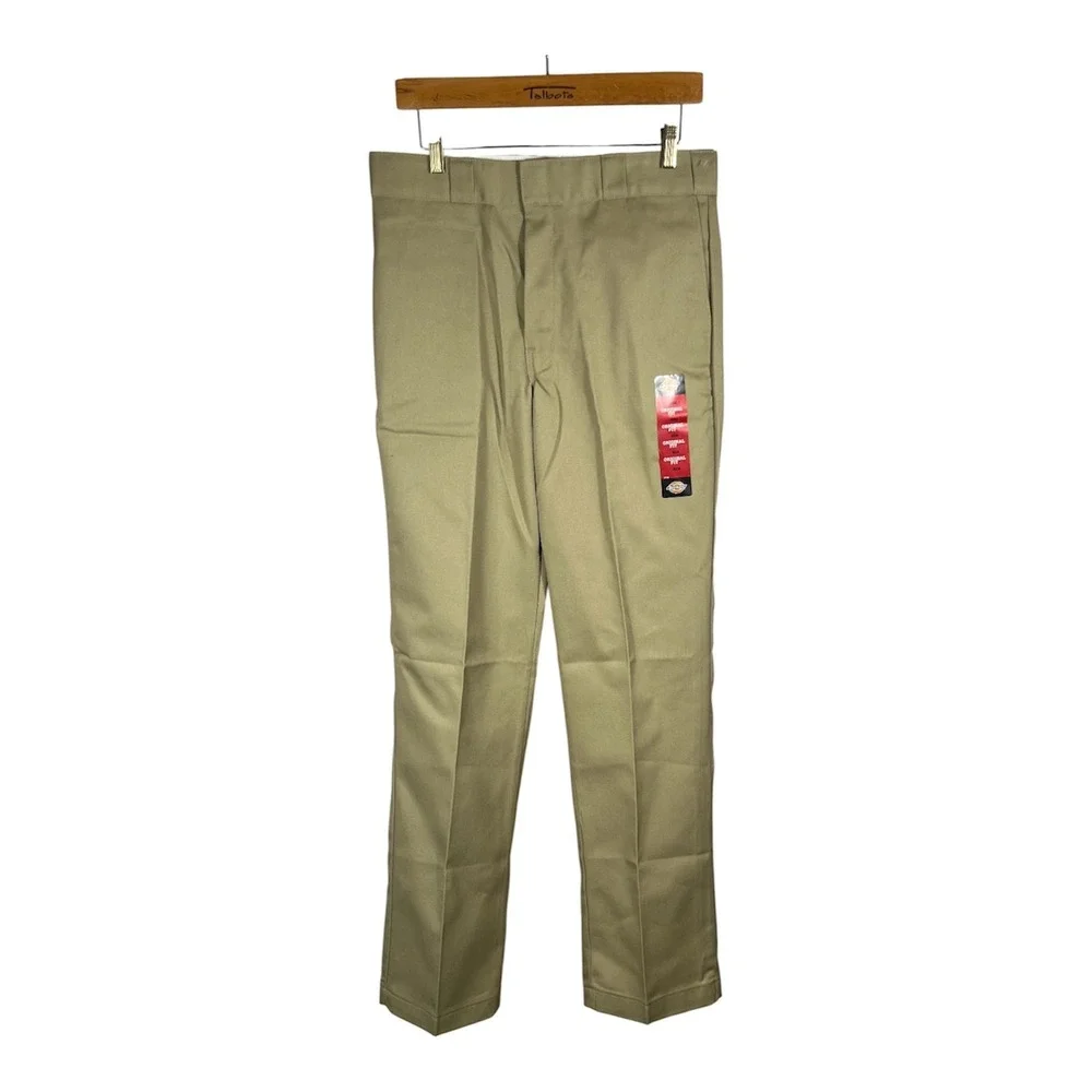 Dickies Mens Sz 32x34 Original Fit Work Pants 874 Khaki Wrinkle Resistant-2117